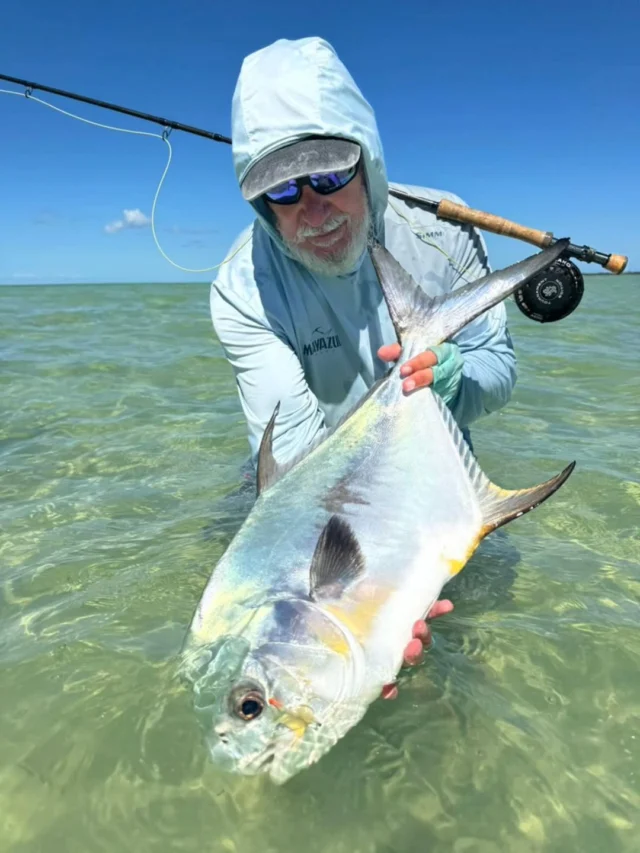 The fly still in the mouth. For permit anglers, that's the whole story — the right presentation, the right strip, and a fish that decided to commit.
.
.
.
#BehKayLodge #NervousWaters #PermitFishing #FlyFishingMexico #TheKautapenGroup